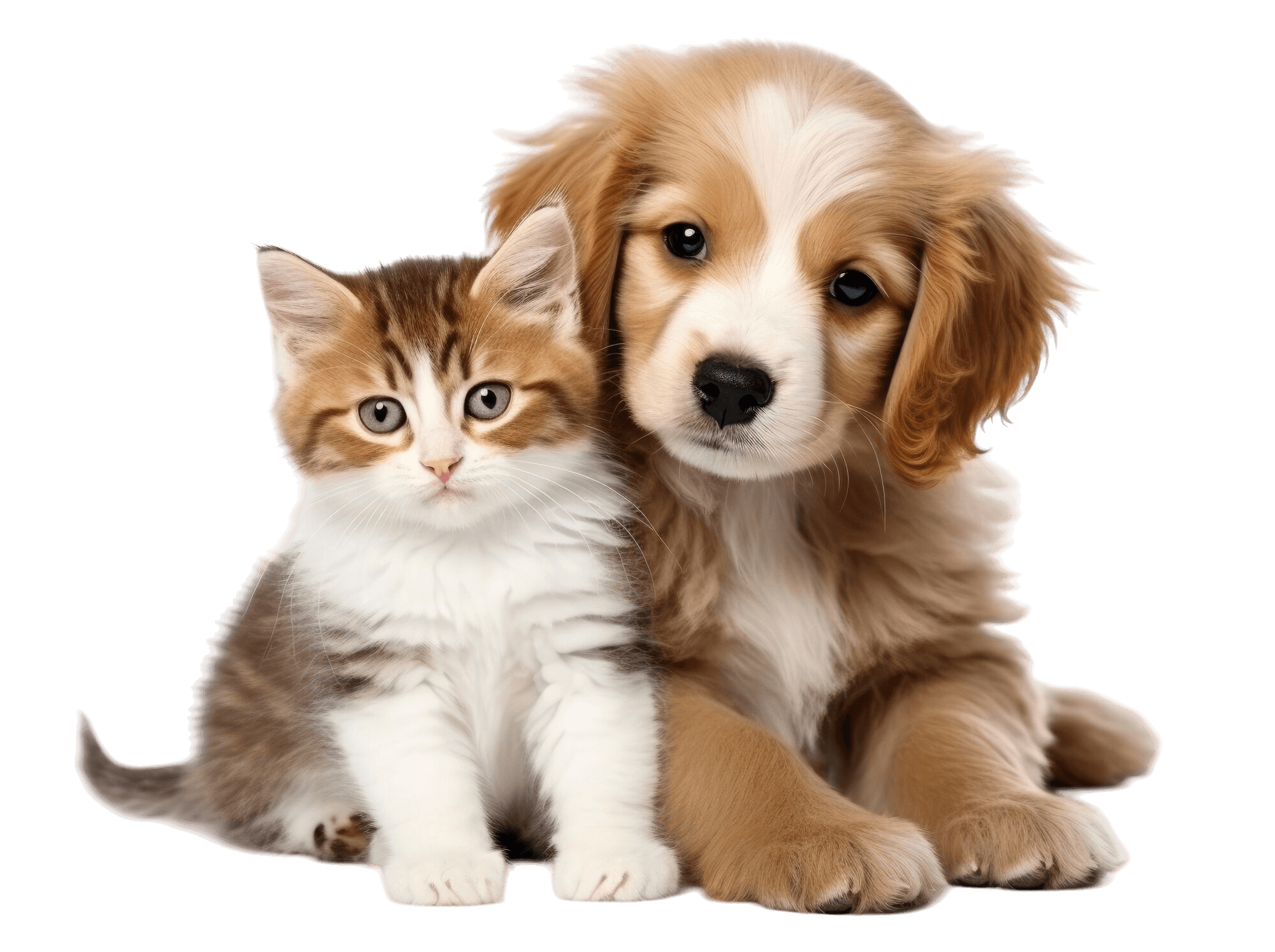 Two cats sitting together